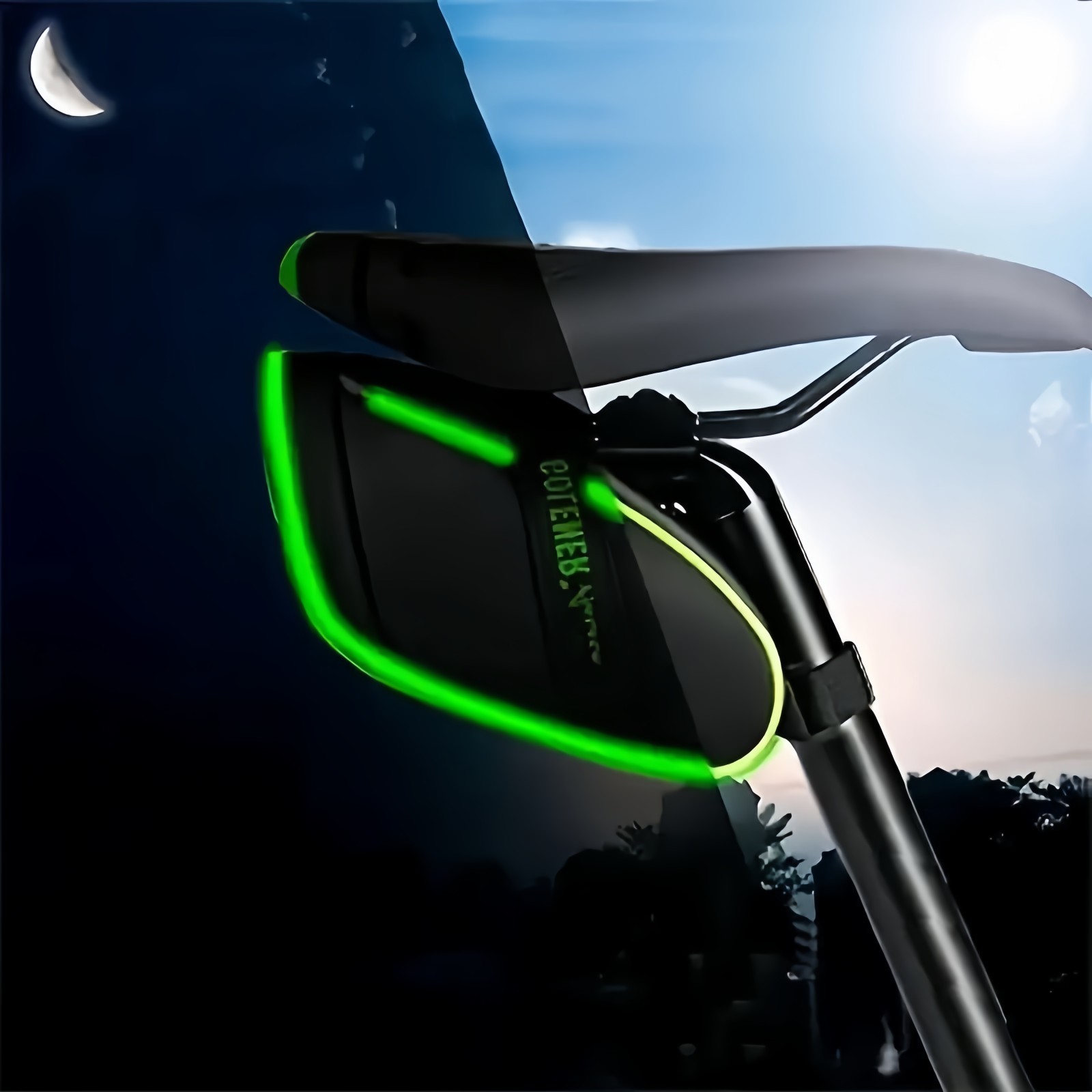 Bicycle Saddle Bag with Luminous Strips - Under Seat Storage Pouch for Cycling