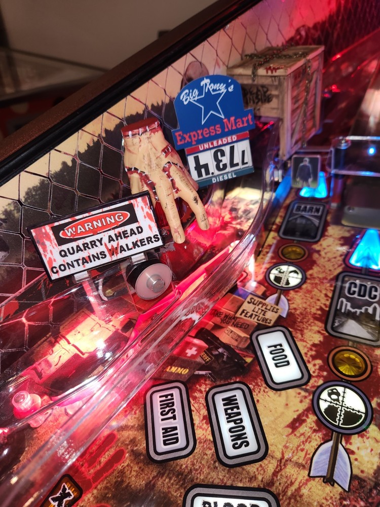 Walking Dead Pinball Machine SEVERED HAND! Flasher Mod HAND PAINTED