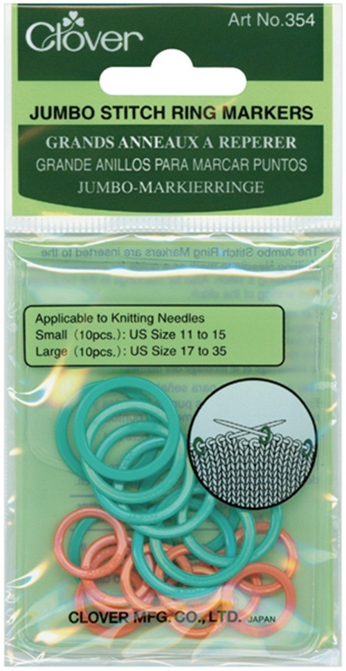 Clover 354 Jumbo Stitch Ring Markers-20/Pkg
