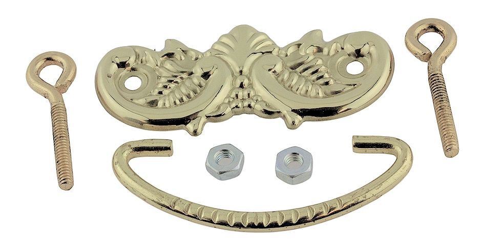 2" Small Classic Victorian Bail Pull Solid Polished Brass