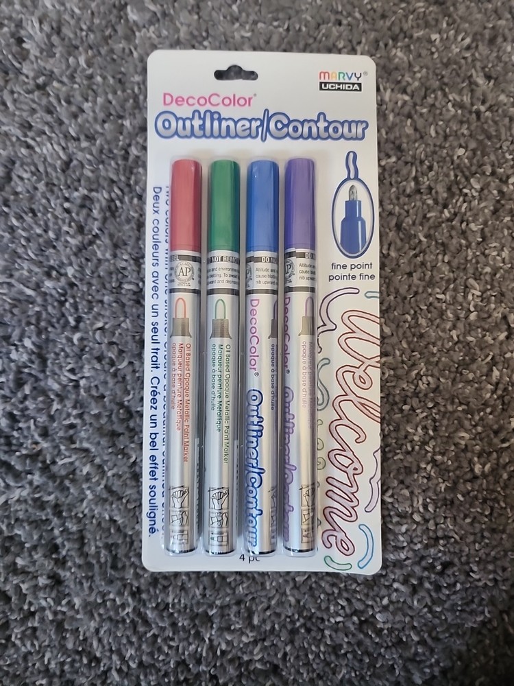 Marvy Uchida DecoColor Outliner Fine Point, 4pc