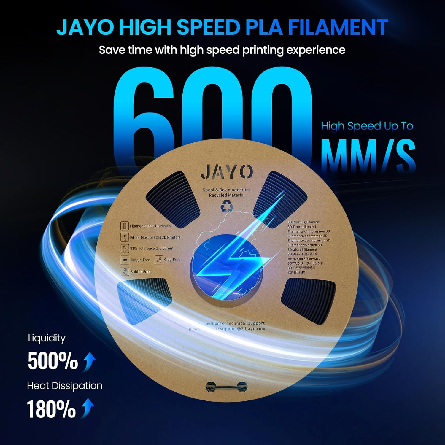 JAYO 11KG 3D Printer Filament 1.1KG/SET 1.75mm PLA PLA+ SILK PETG PLA Meta Wood