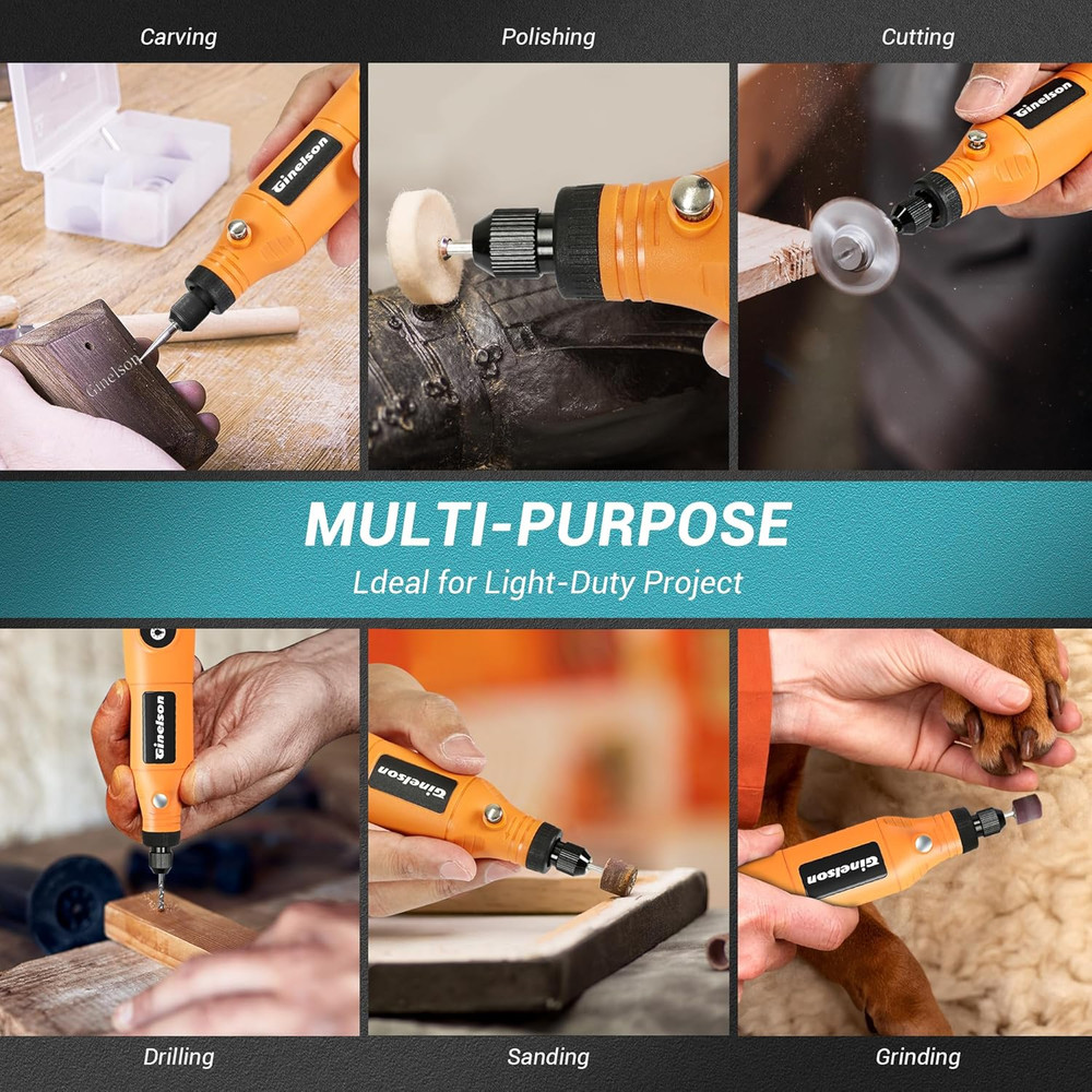 Cordless Rotary Tool, 5 Variable Speed Mini Rotary Tool Kit with 70 Accessories,