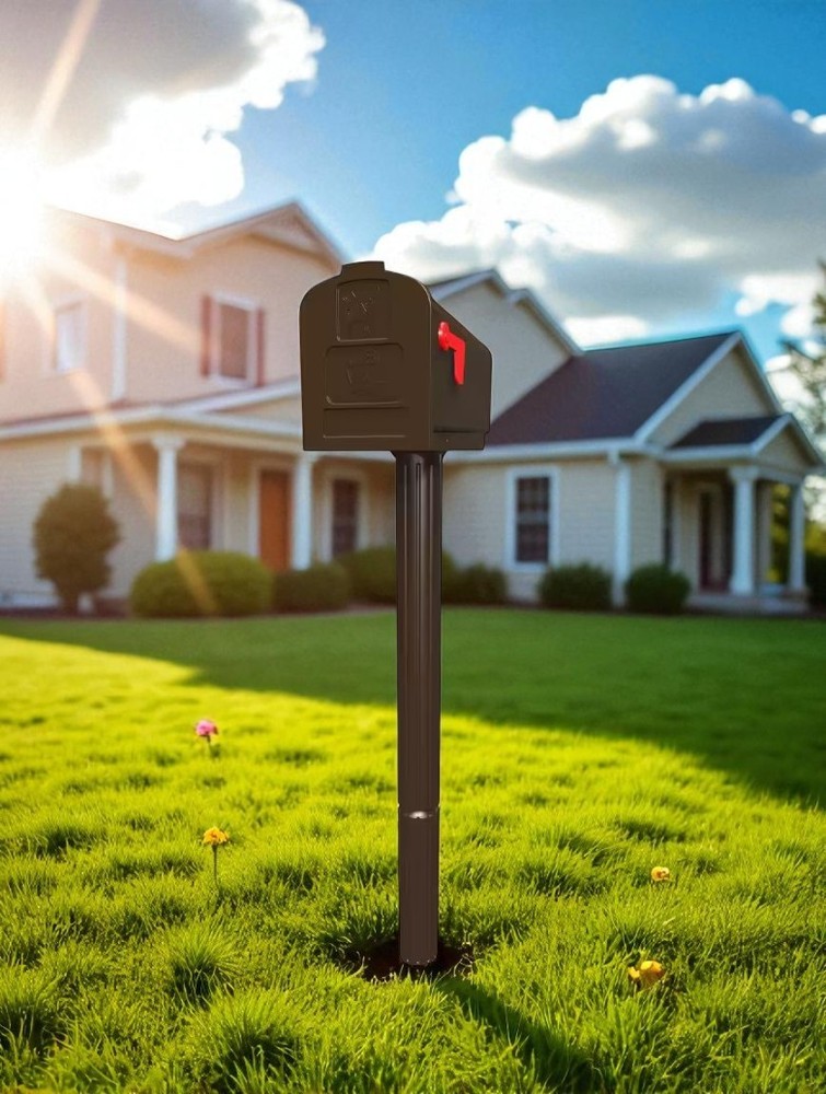Architectural Mailboxes All-in-One Mailbox Post Combo Bronze Medium Plastic