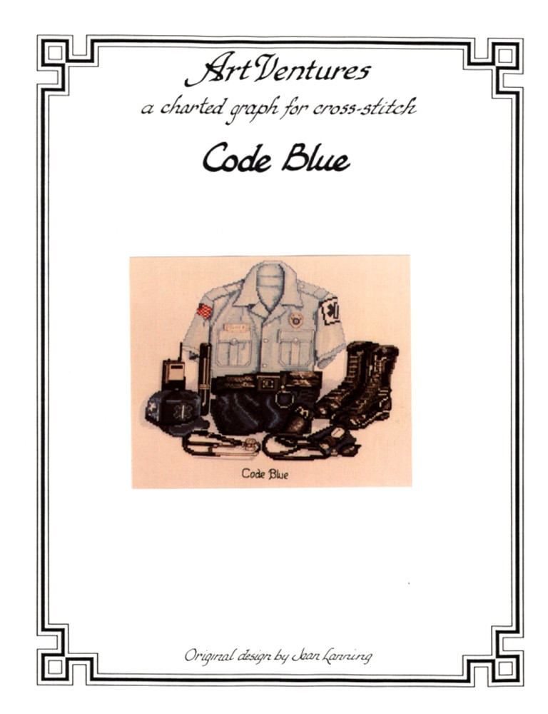 CODE BLUE Counted Cross Stitch Pattern by Art Ventures, First Responders