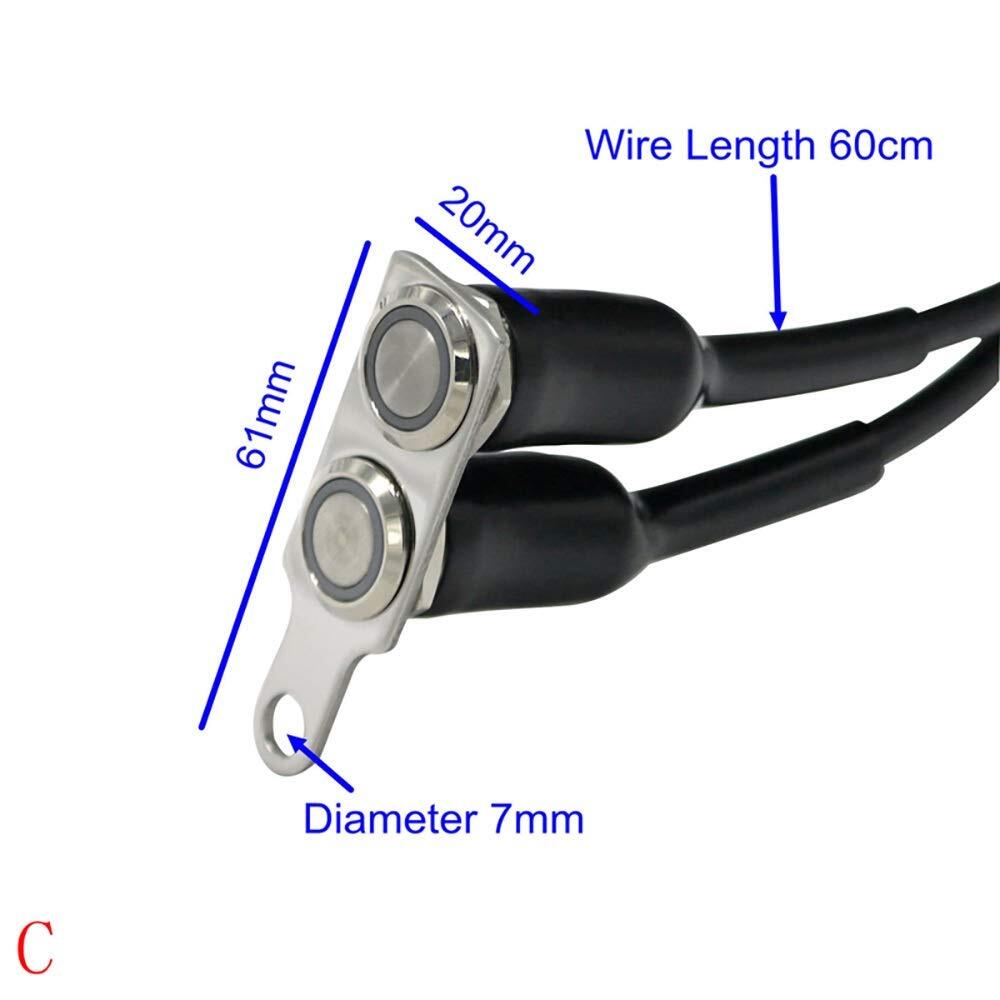 Stainless steel bracket Motorcycle Handlebar Switch ON-OFF 2 Push Button(BLUE)