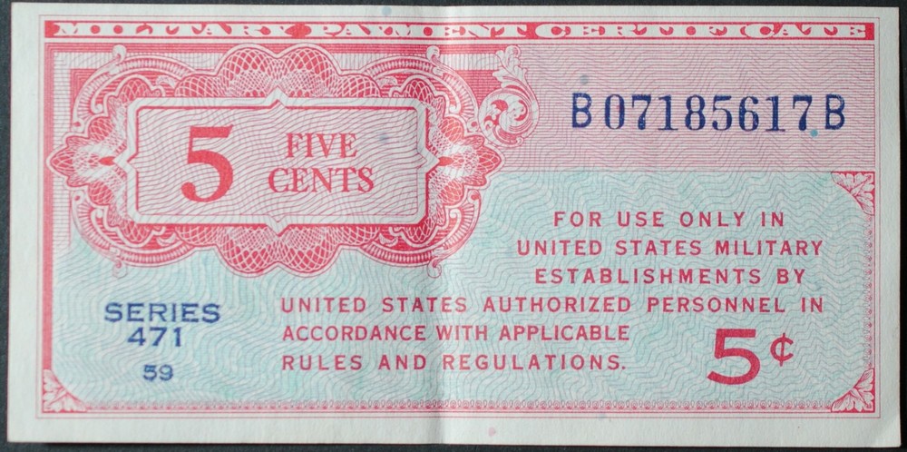 US M8 5 Cents XF+