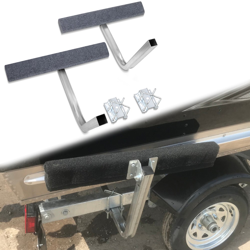 2 x Boat Trailer 2' Side Guide Bunk Board Guide Ons Carpeted Kit w/ Hardware