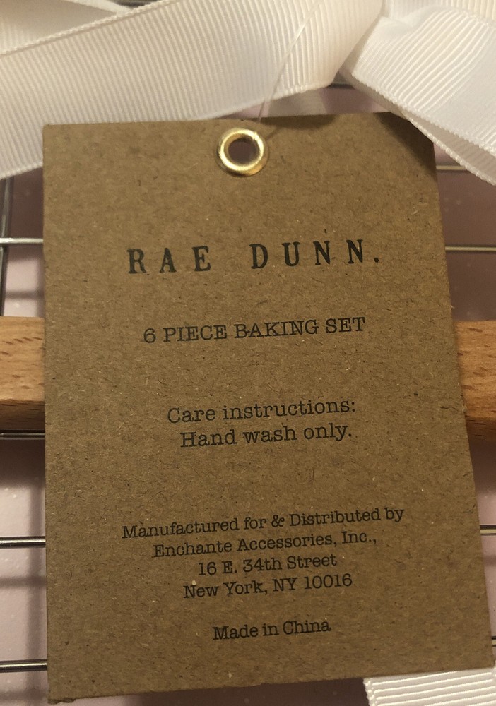 New Easter Rae Dunn 6 Piece Baking Set Baking Rack Cookie Cutters Spatula