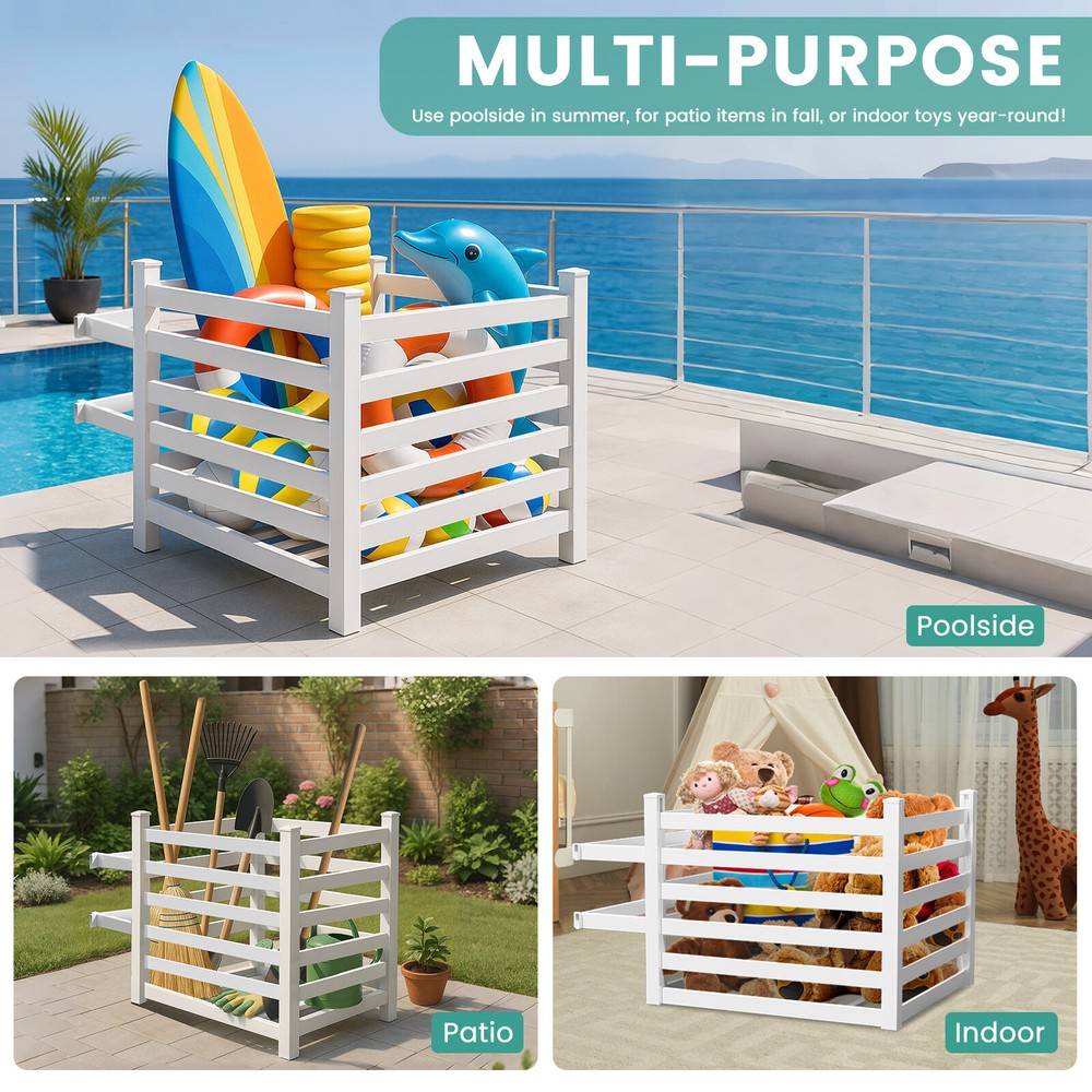 SLSY Pool Storage Bin 60"x43"x39" 320 Gallons Pool Float Holder For Pool Storage
