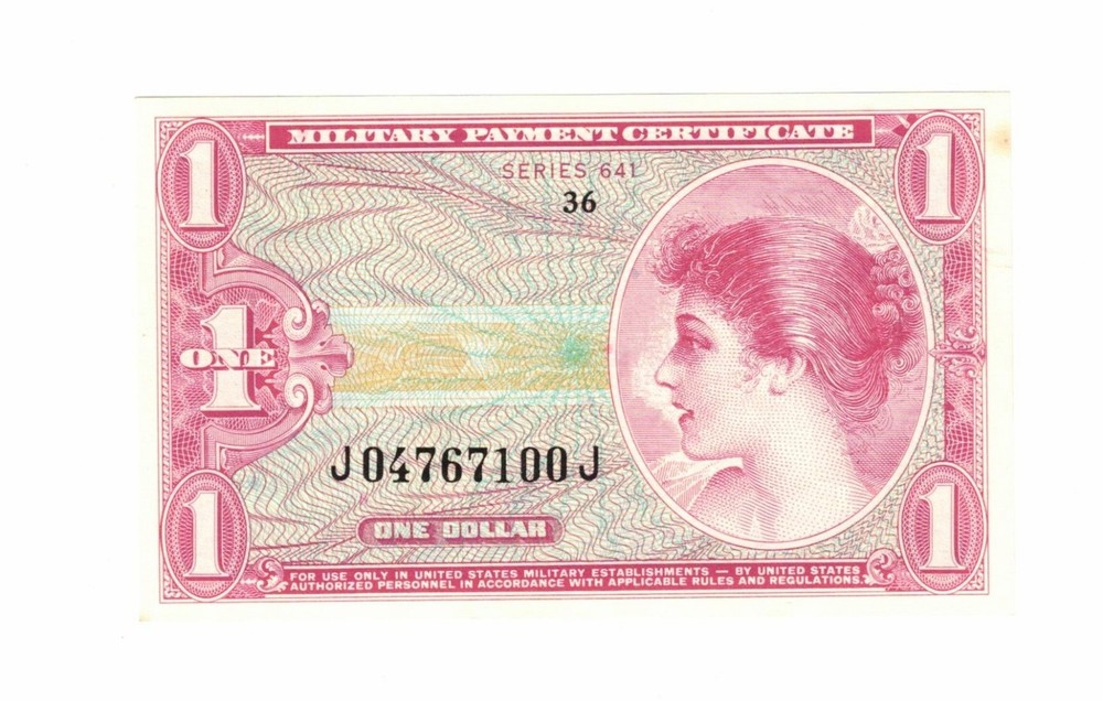 Military Payment Certificate MPC Series 641 $1  UNCIRCULATED