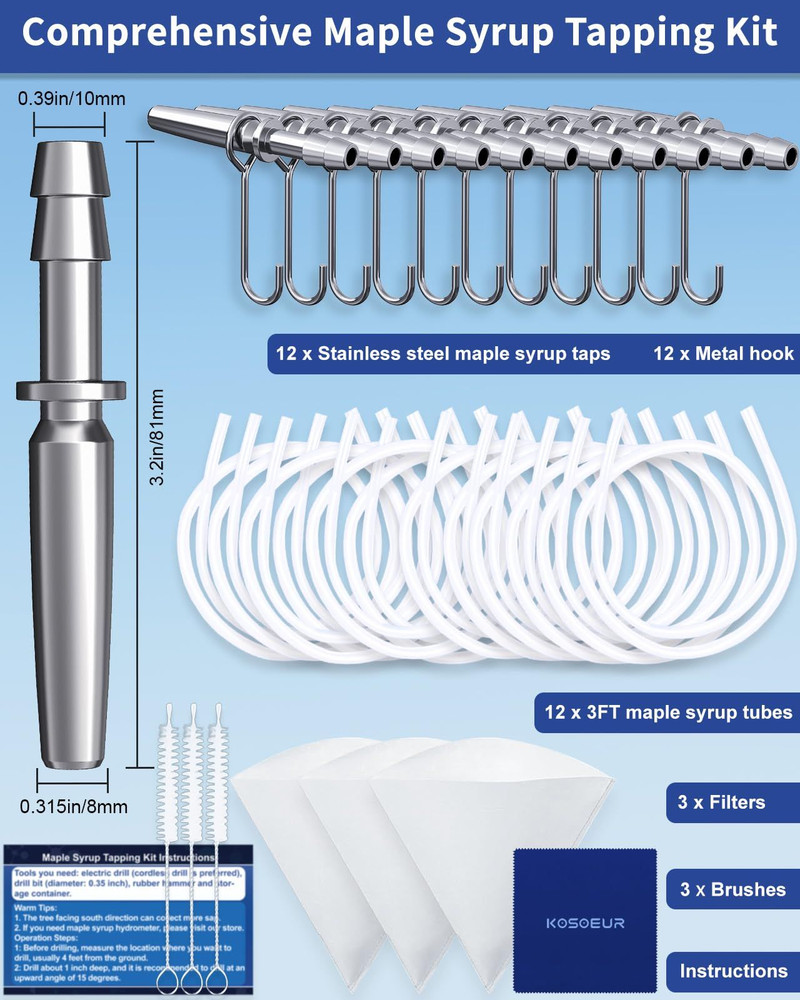 42Pcs Maple Syrup Tapping Kit, (42 Pcs) maple syrup tapping kit, Clean