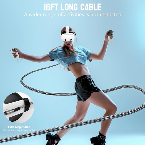 Link Cable for Meta/Oculus Quest 3s/3/2, 16FT Charging Link, Connects...