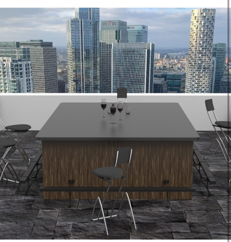 Foot Rail Kit Railing Hardware Undercounter Mount Hardware Improve Comfort 4' Bl