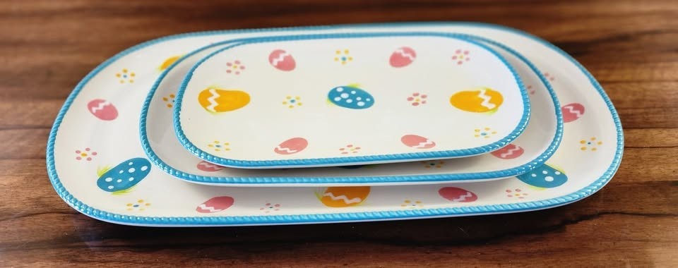 Temptations 3-PC SQUOVAL EGGHUNT PLATTERS