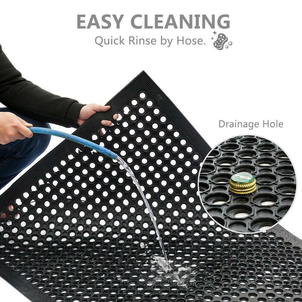 36" x 60" Heavy-Duty Black Commercial Anti-Fatigue Floor Mat Outdoor / Indoor