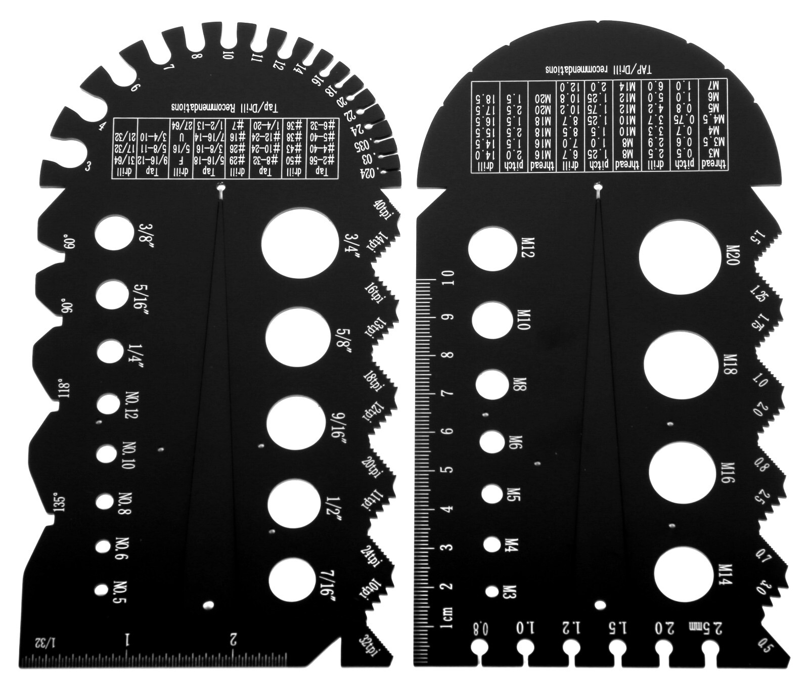 Metric and Imperial Metal Thread Pitch Multi-Gauge w/ Carrying Case, Two Pack