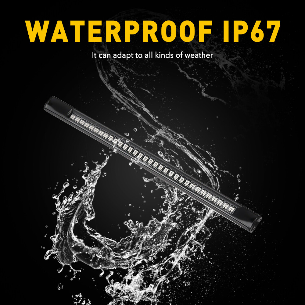 2 Flexible Motorcycle LED Strip 48LED Brake Stop Turn Signals Running Tail Light