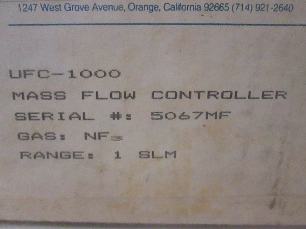 Unit UFC-1000 Mass Flow Controller NF3, 1 SLM, New