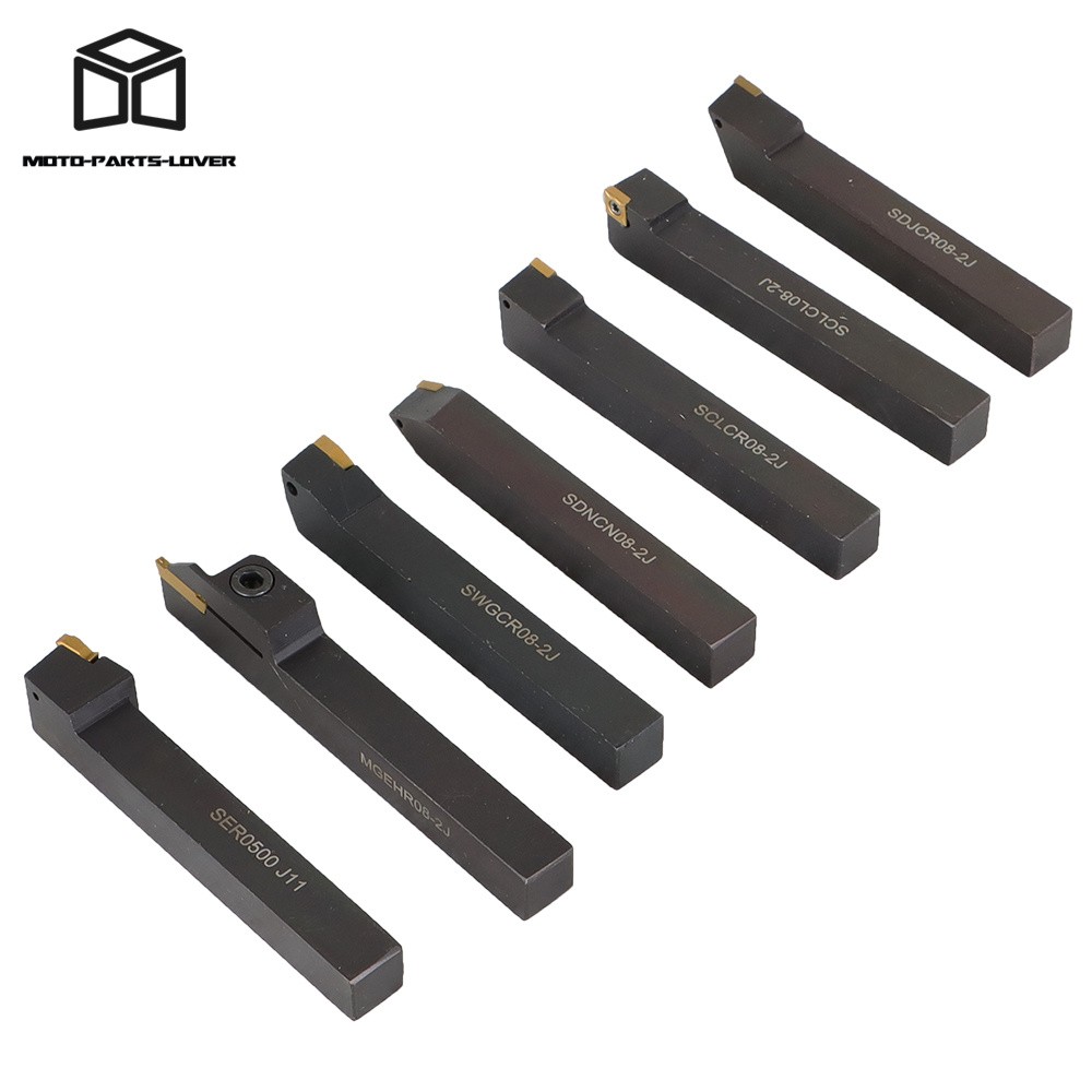 7Pcs Carbide Indexable Turning Tool 1/2" Lathe Tool Bit Thread Insert+Holder Kit