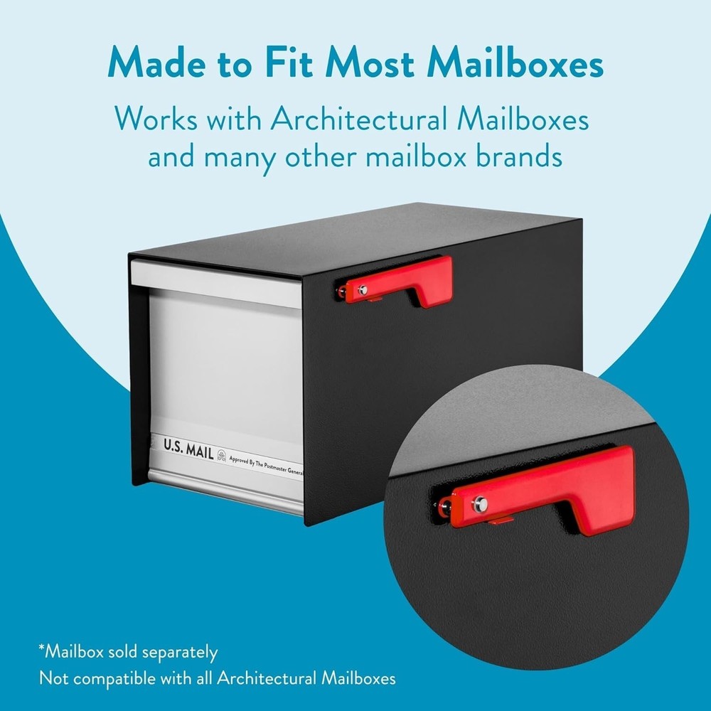 Elegant Red Mailbox Flag Replacement Kit with Easy Install & Mounting Hardware