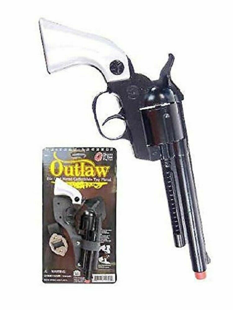 Outlaw Die-Cast Cap Gun Toy Pistol Cowboy Pearl Colt 45 Revolver Western Legends
