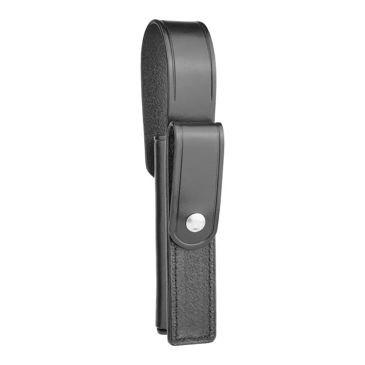 DUTYMAN 2811 FLASHLIGHT HOLSTER FITS STINGER/STINGER XT PLAIN BLACK SILVER SNAP