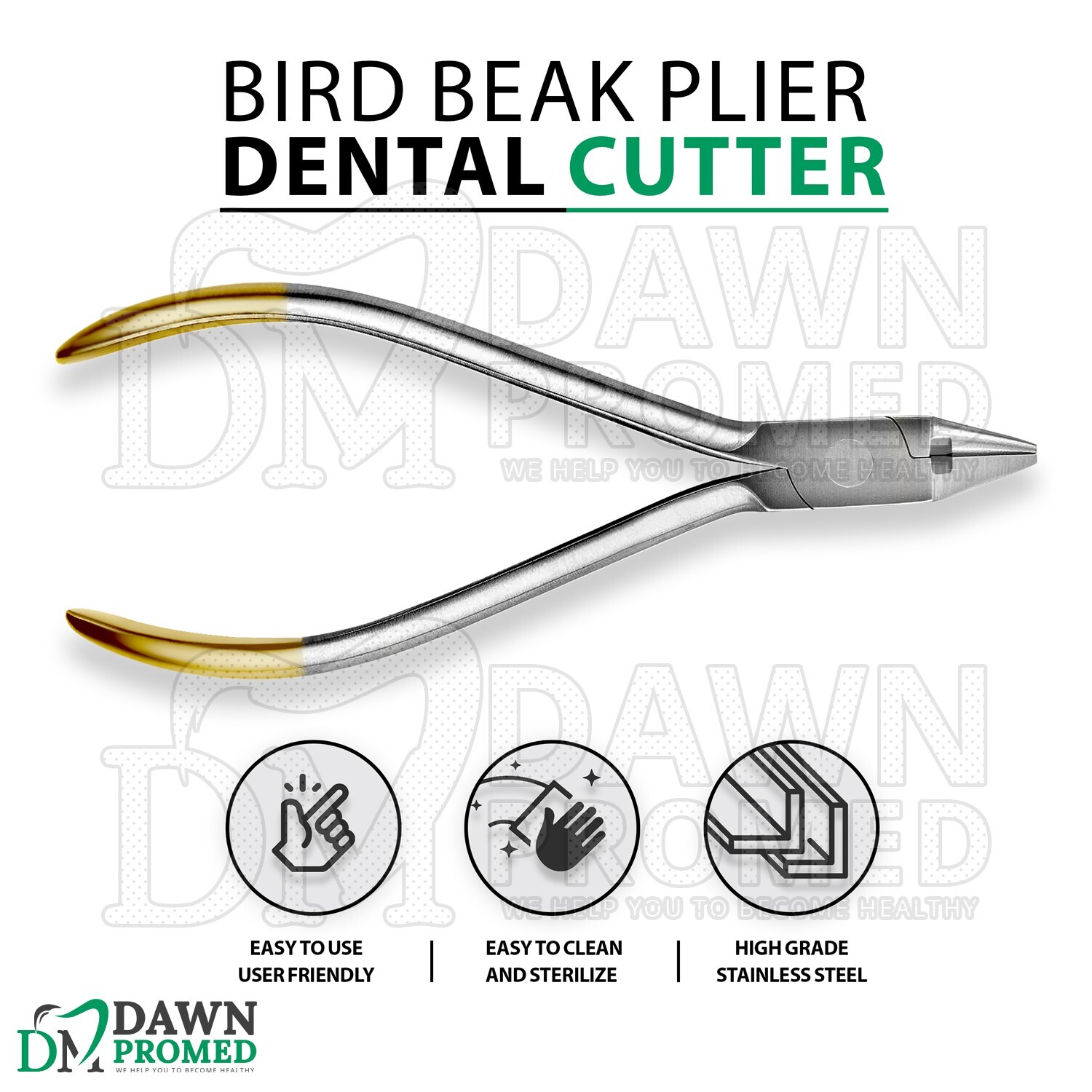 TC Bird Beak Plier With Cutter 5.5″ Orthodontic Dental Instrument German Grade
