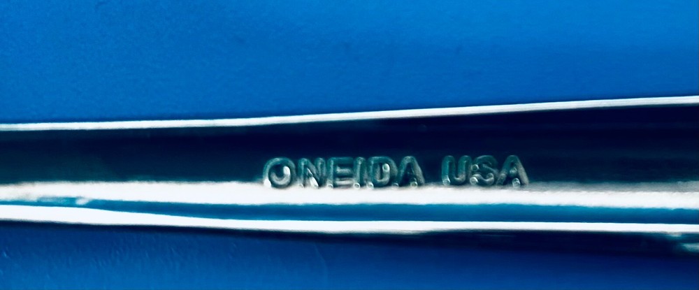 2 TWO Oneida CENTIGRADE Solid Serving Spoons 8 3/8" Stainless Flatware