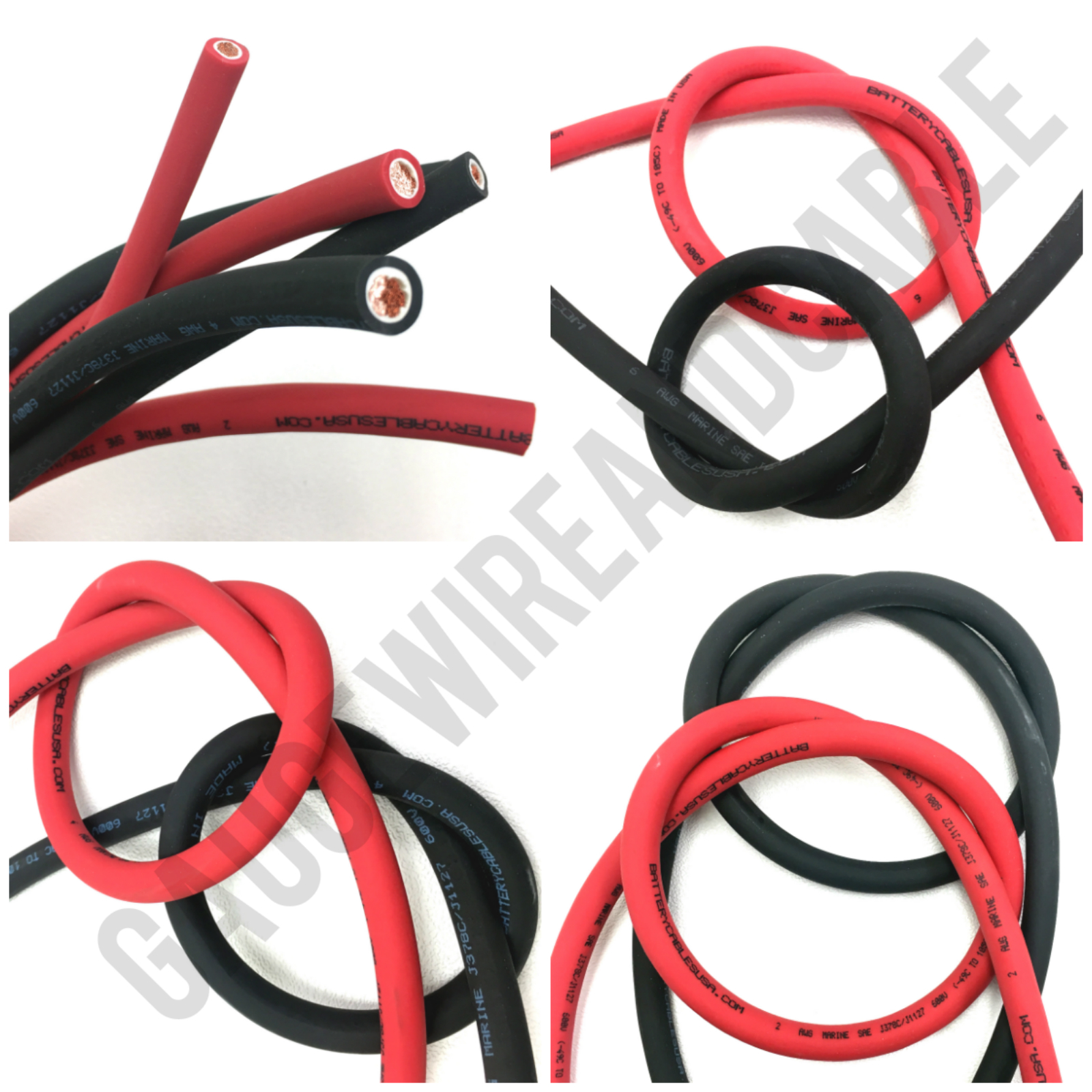 Extreme Battery Cable Flexible OFC Copper 6, 4, 2, 1 Gauge AWG Size By the Foot