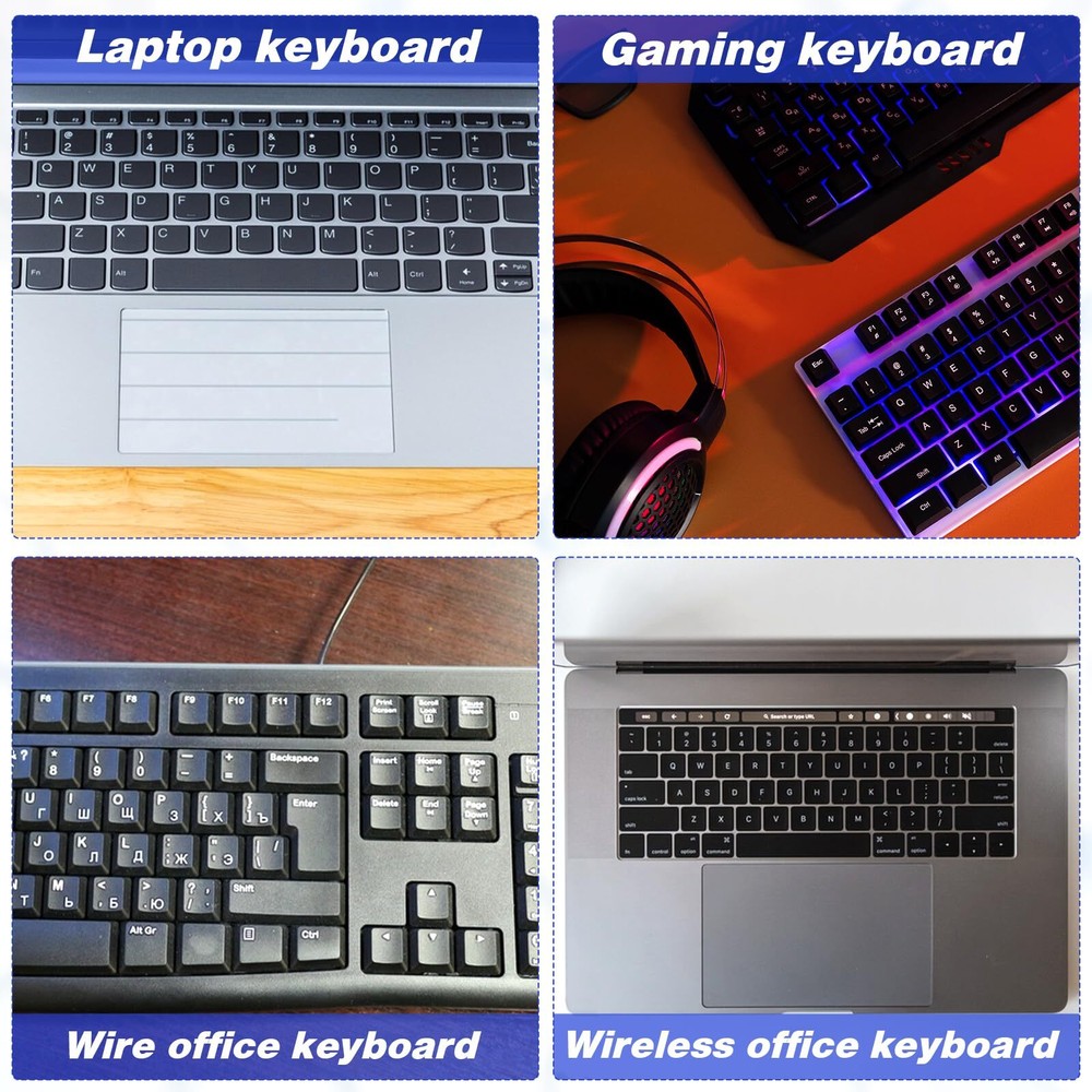 2 Pack Universal English Computer Stickers Keyboard Replacement Letters Stickers