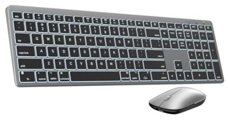 Bluetooth Keyboard and Mouse for Mac — 7-Color Backlit, Multi Space Gray