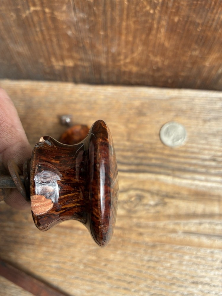 Pair (2) Rare Antique Bennington Pottery Cupboard / Drawer Pull Knobs - 2 in Dia