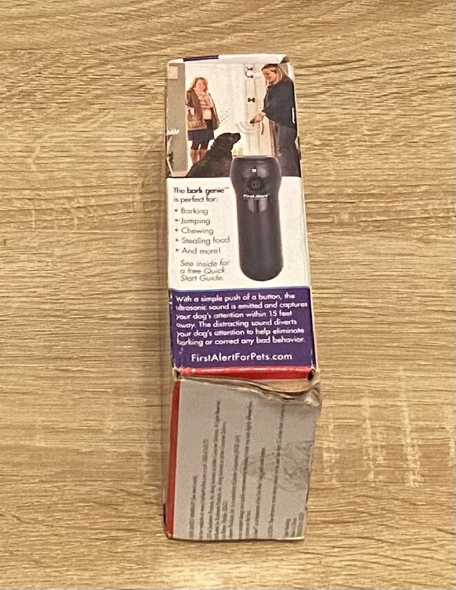 First Alert Bark Genie Handheld Bark Control Device 15ft Range Harmless Open Box