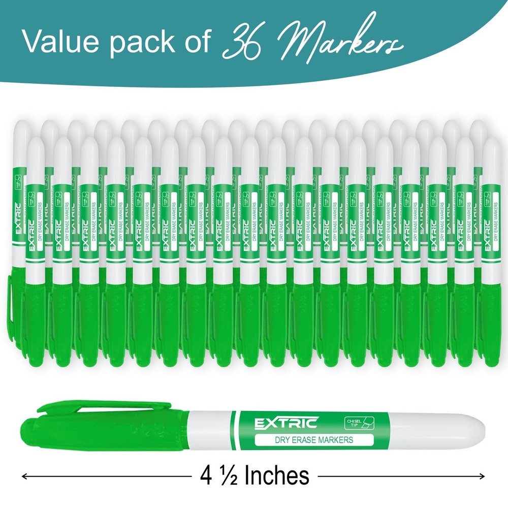 Green Dry Erase Markers, 36 Count Whiteboard Markers Chisel Tip, Bulk Classro...