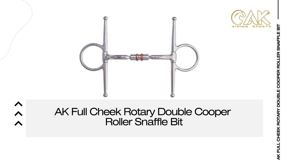 AK Full Cheek Rotary Double Cooper Roller Snaffle Horse Riding Bit