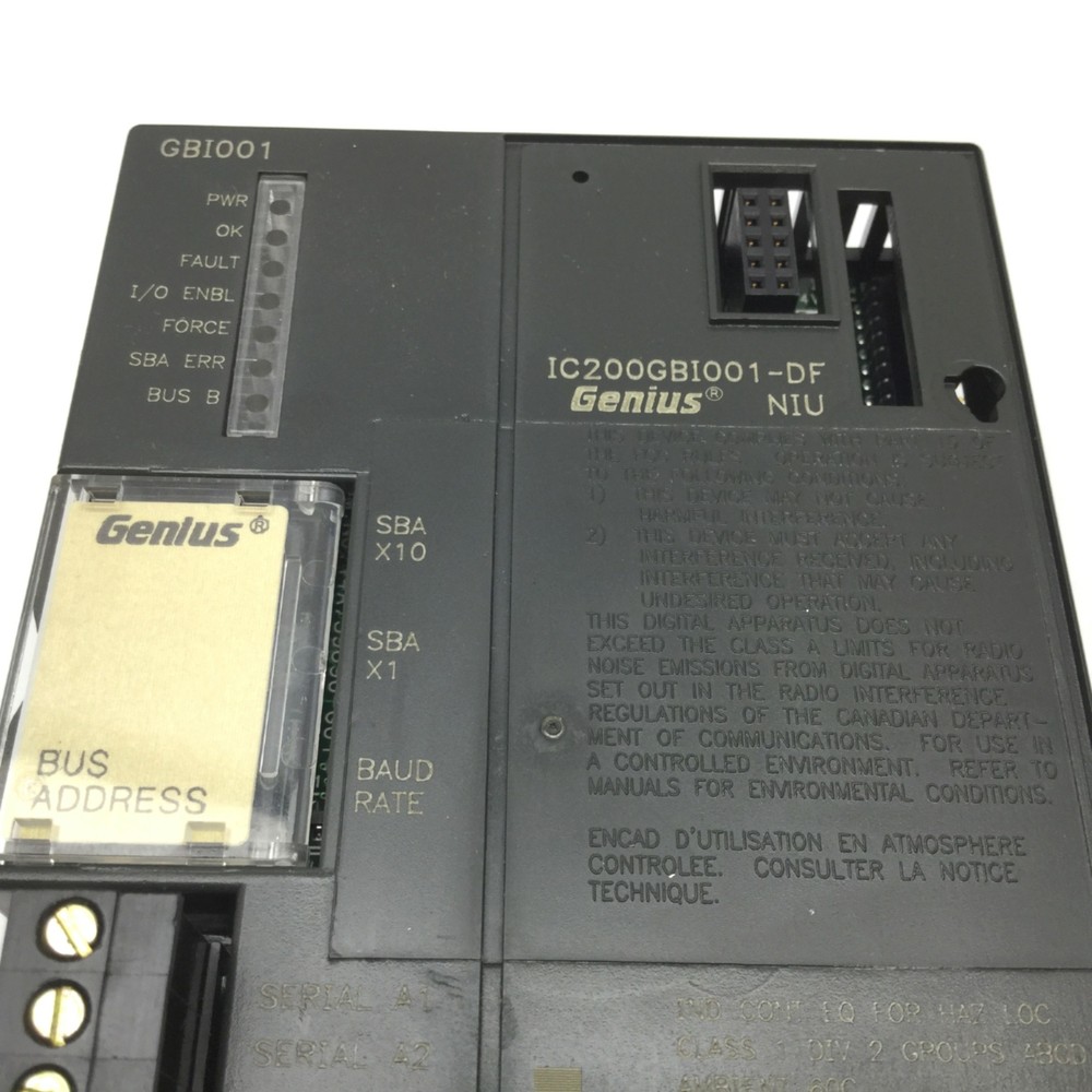 GE Fanuc IC200GBI001-DF VersaMax PLC Genius Network Interface Unit Module