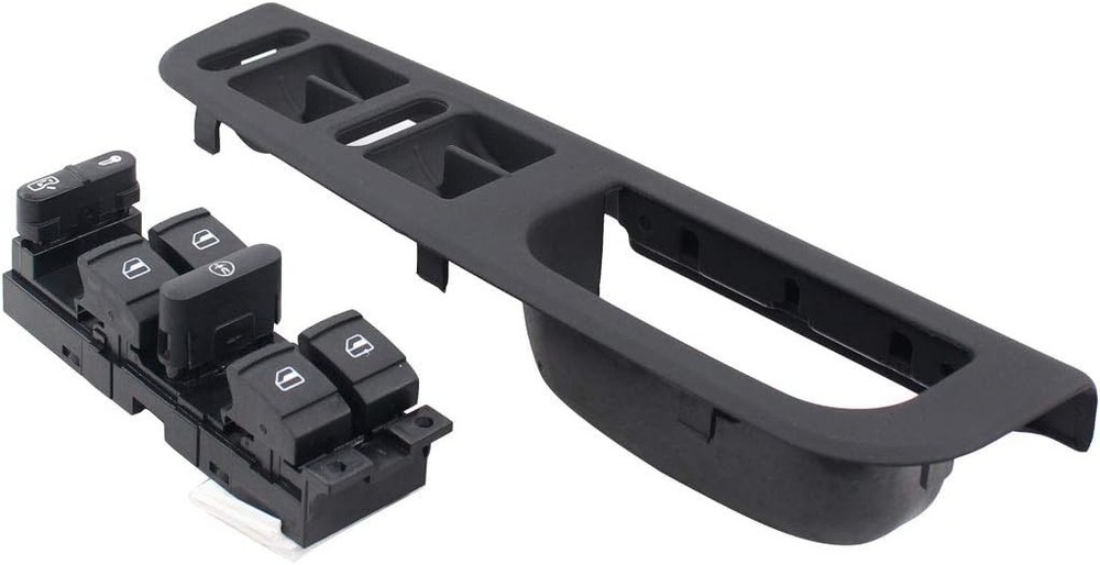 Power Window Master Control Switch and Black Panel Bezel Trim for VW Golf