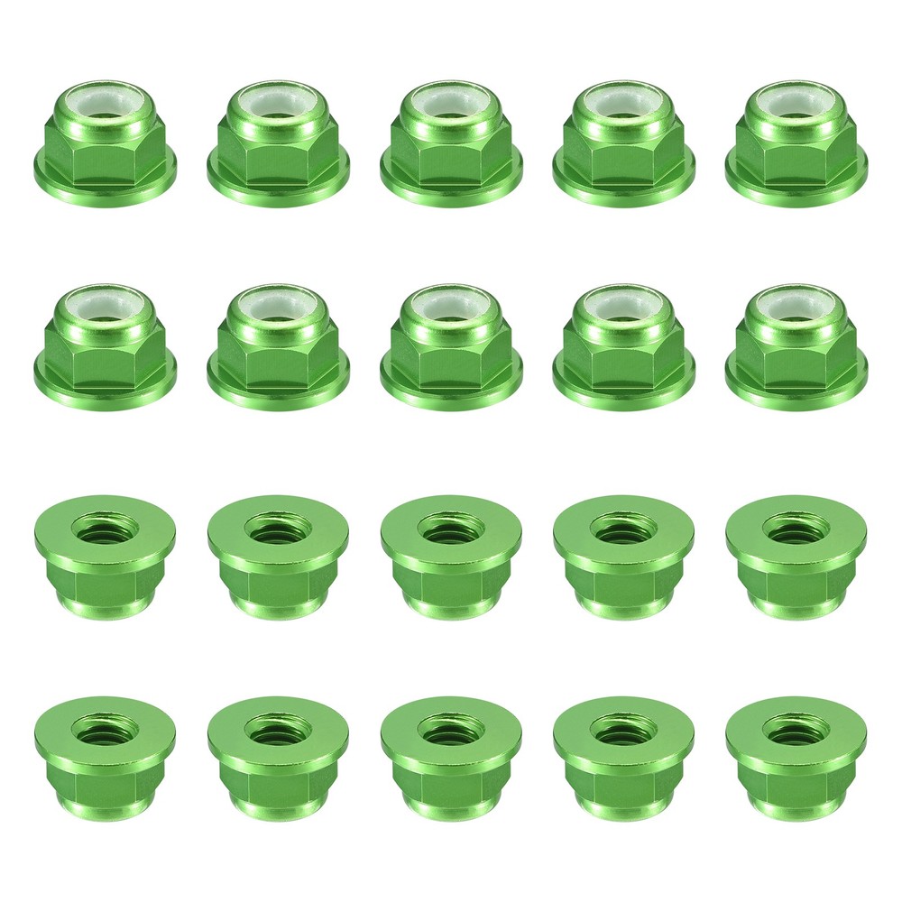 Nylon Insert Hex Lock Nuts, 20pcs - M2.5x0.45mm Self-Locking Nut(Green)