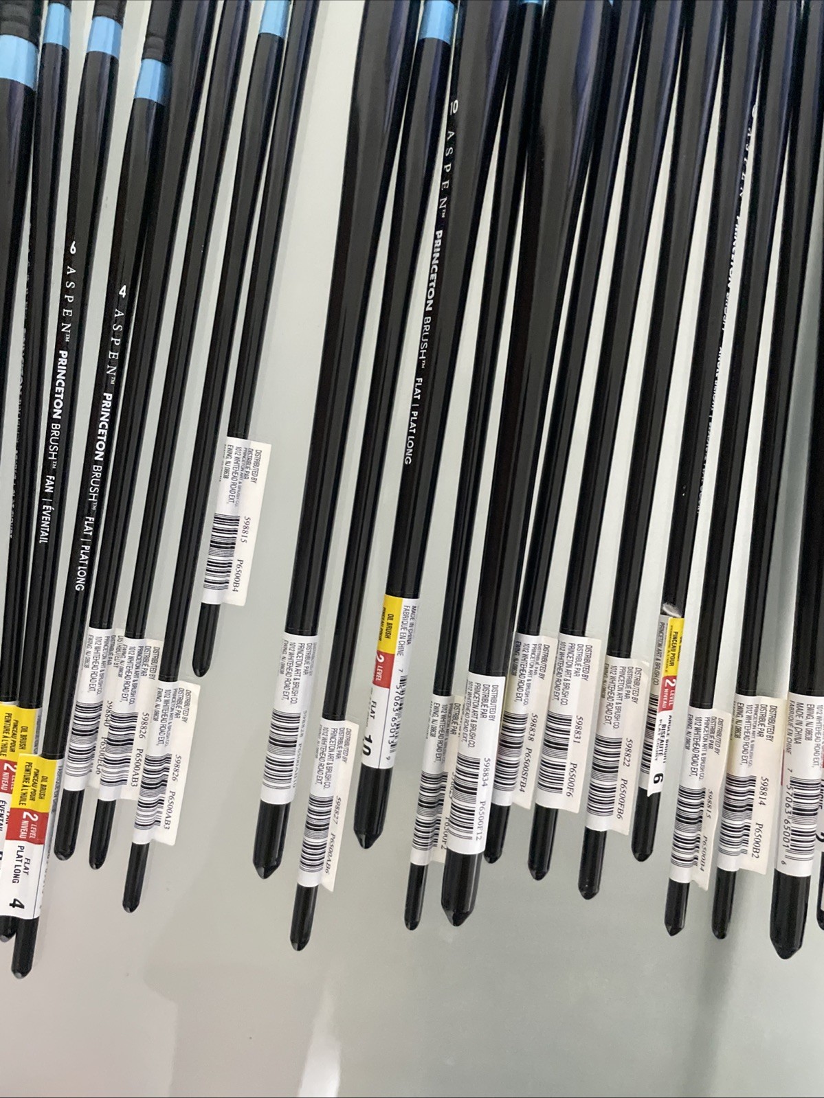 LOT OF 49 - Princeton Aspen Long Handle Oil Acrylic Synthetic Paint Brushes