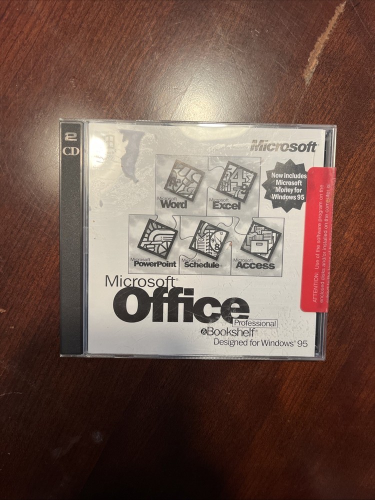Microsoft Office Professional & Bookshelf Designed for Windows 95 2-Disc CD-ROM