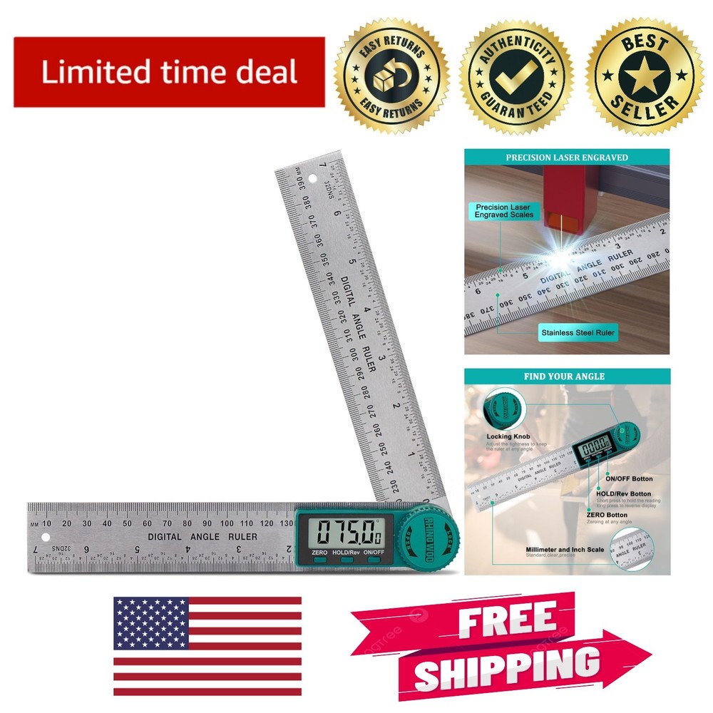 Angle Finder Protractor with Lock & Zero Function for Accurate Measurements