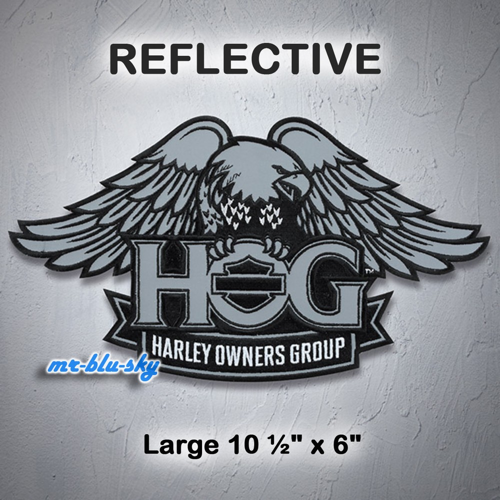 Large Reflective Eagle Patch ~ Harley Davidson Owners Group H.O.G.