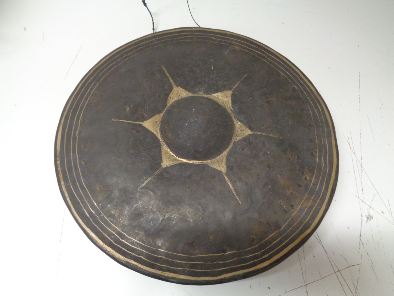 Vintage Thai Gong Musical Instrument Meditation Yoga Lotus Flower  11.5"