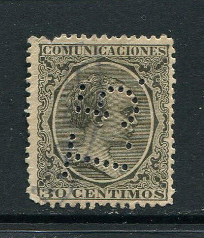 Spain #264 With T5 Perfin