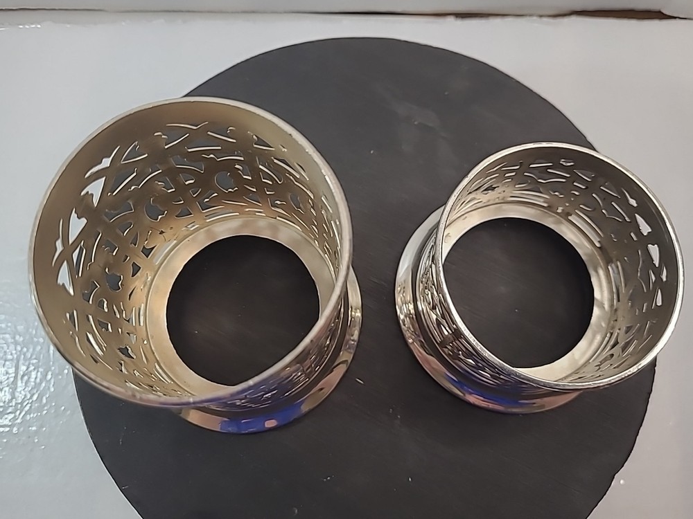 Vintage Silver Plated Candle/Cup Holder FB Rogers Pattern. Qty 2