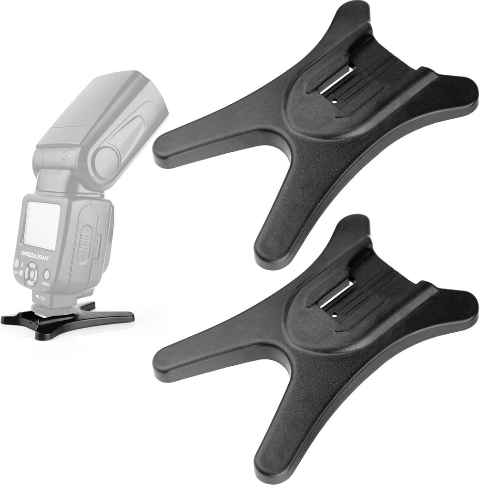 Professional Camera Flash Stand Set - Lightweight with 1/4" Metal Thread, 2 Pack