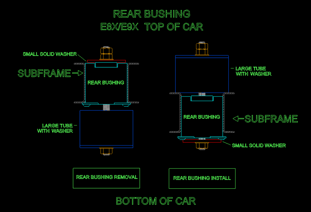 BMW E82 E90 E92 Subframe Bushing Removal puller Tool M3 130i 135i 330i 335i N54