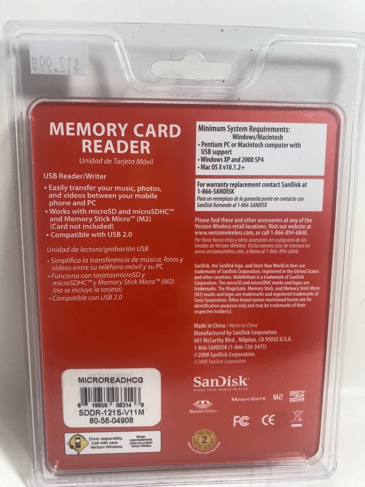 SanDisk MobileMate Micro Memory Card Reader 619659063146 from Verizon Wireless