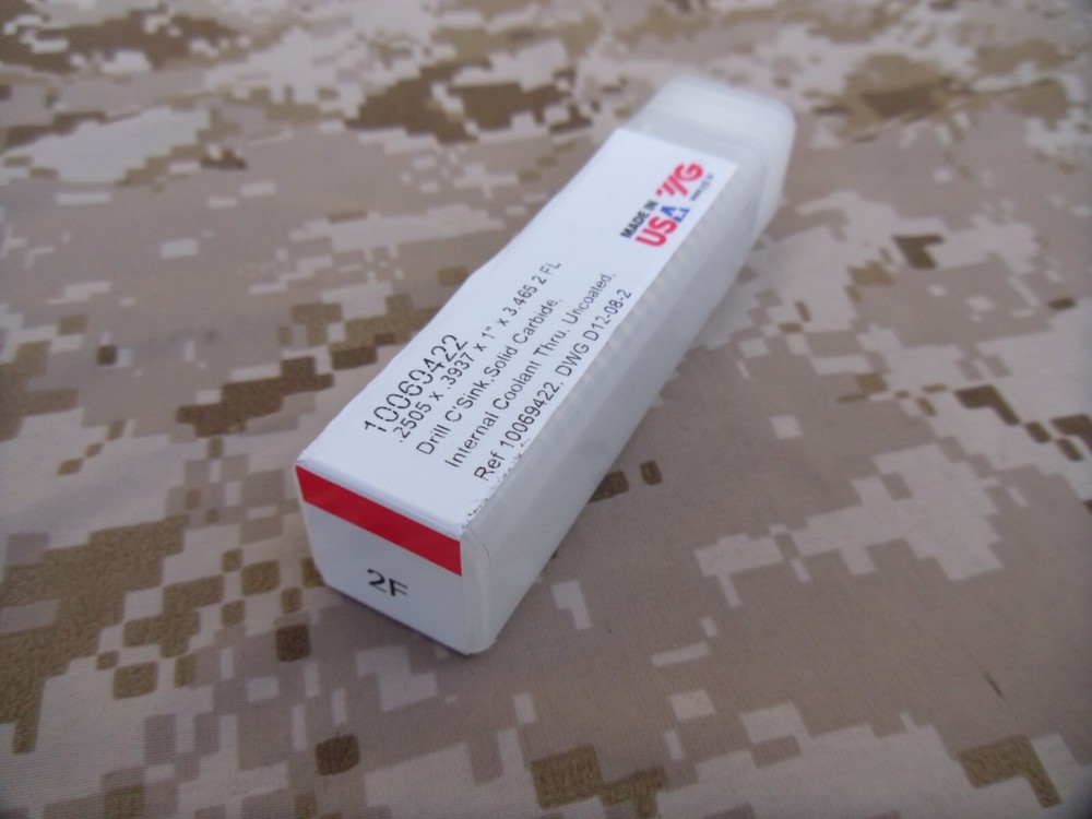 USA YG1 Solid Carbide Internal Coolant Thru Drill Countersink Cutter .2505